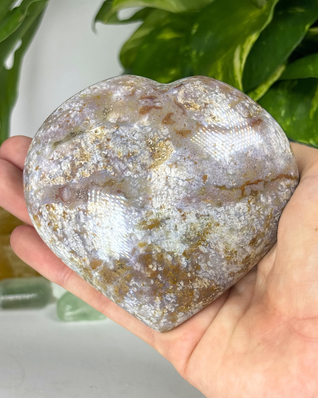 XL Purple Ocean Jasper Heart