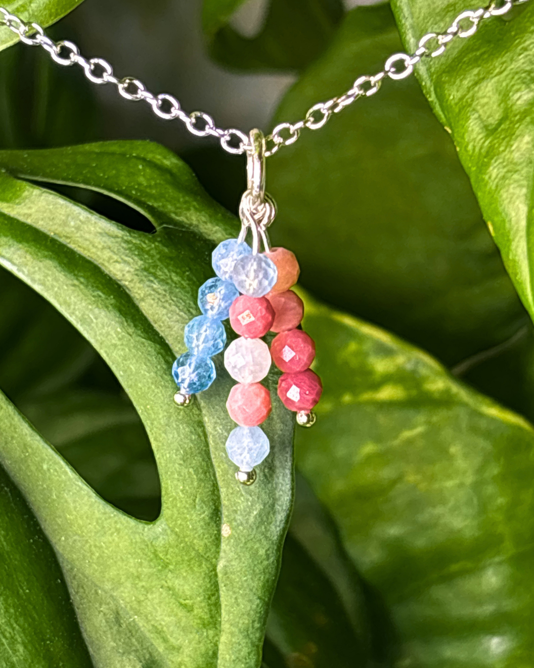 Transgender Pride Triple Sparkle Necklace Charm