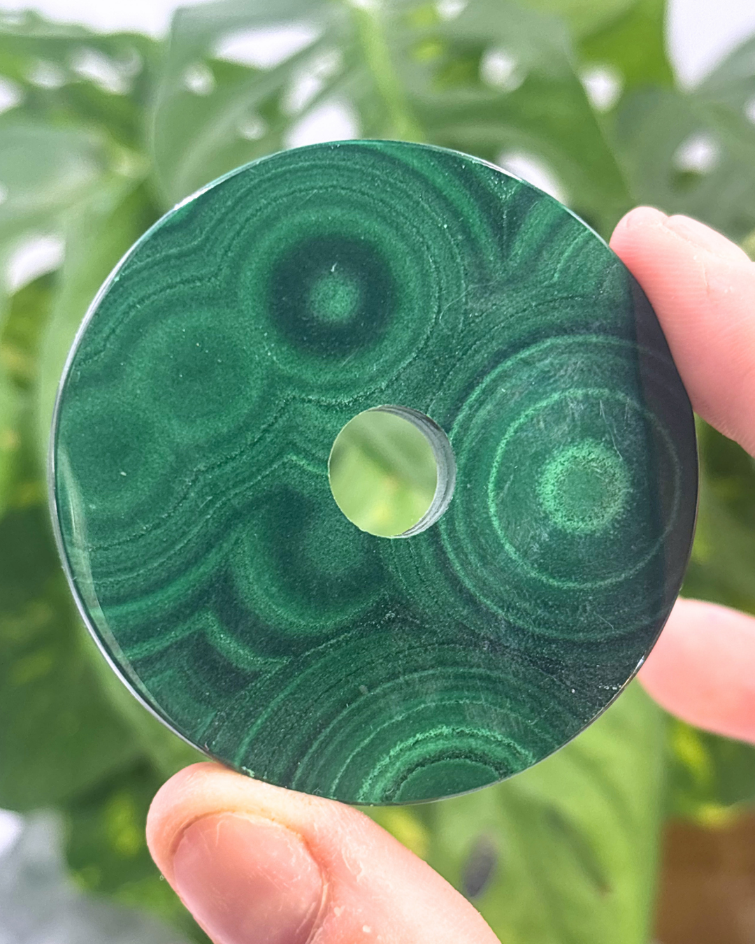 Malachite Polished Disc / Sphere Stand Carving