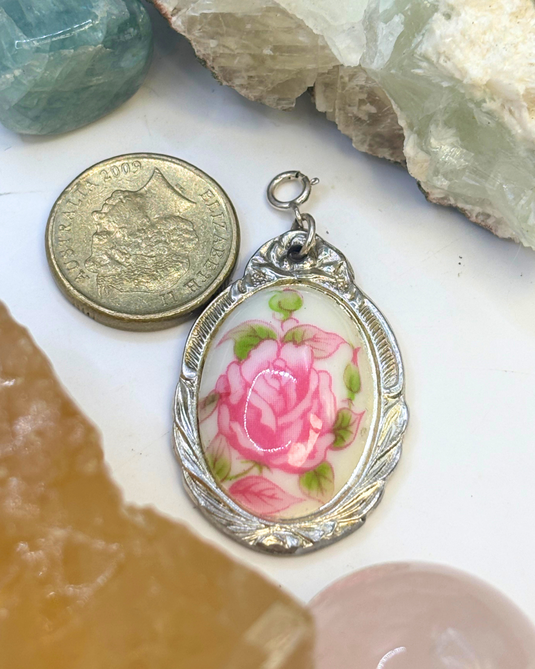 Japanese Rose Silver Spoon Charm