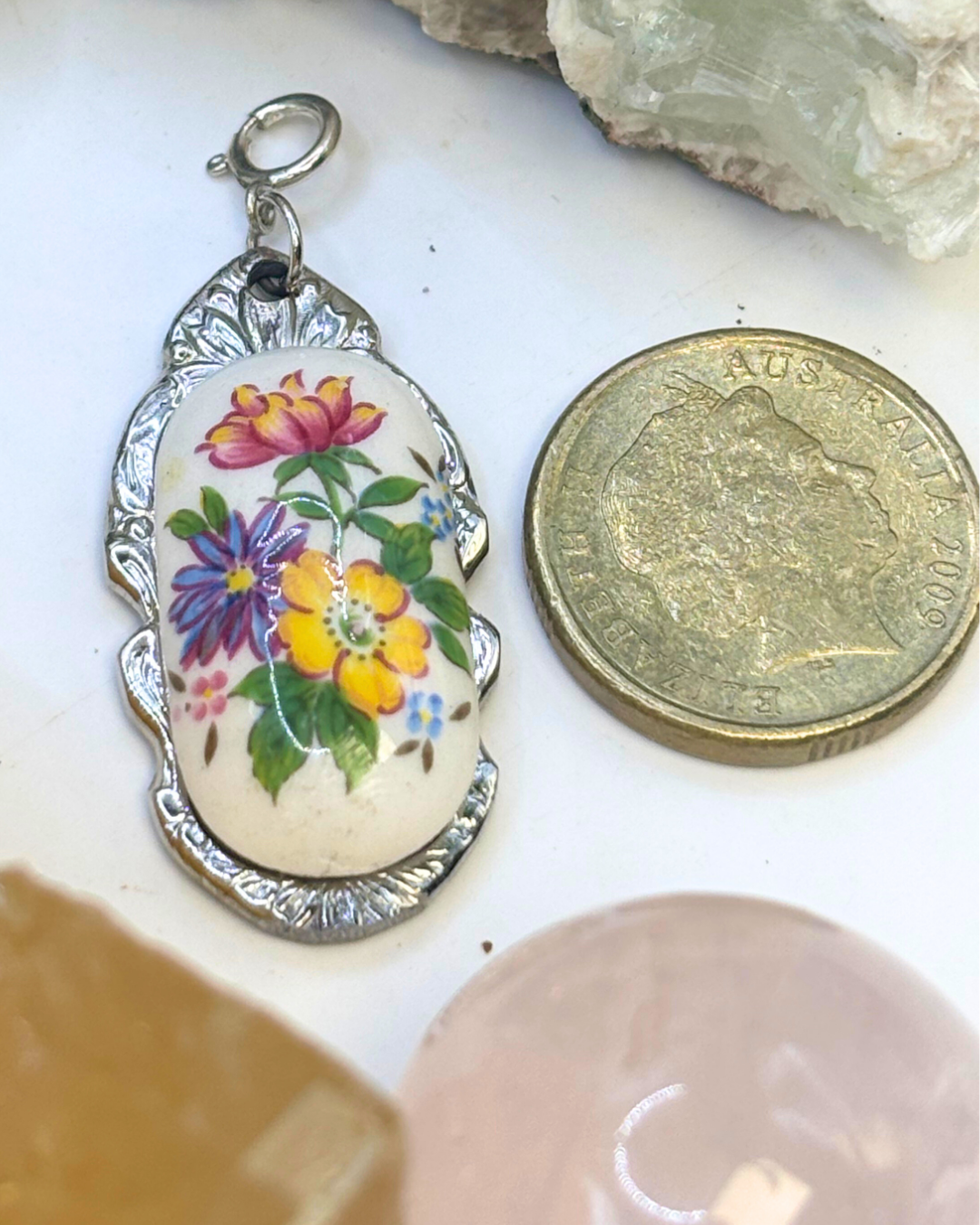 Rainbow Flower Silver Spoon Charm