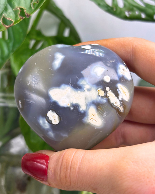 Orca Agate Heart Carving