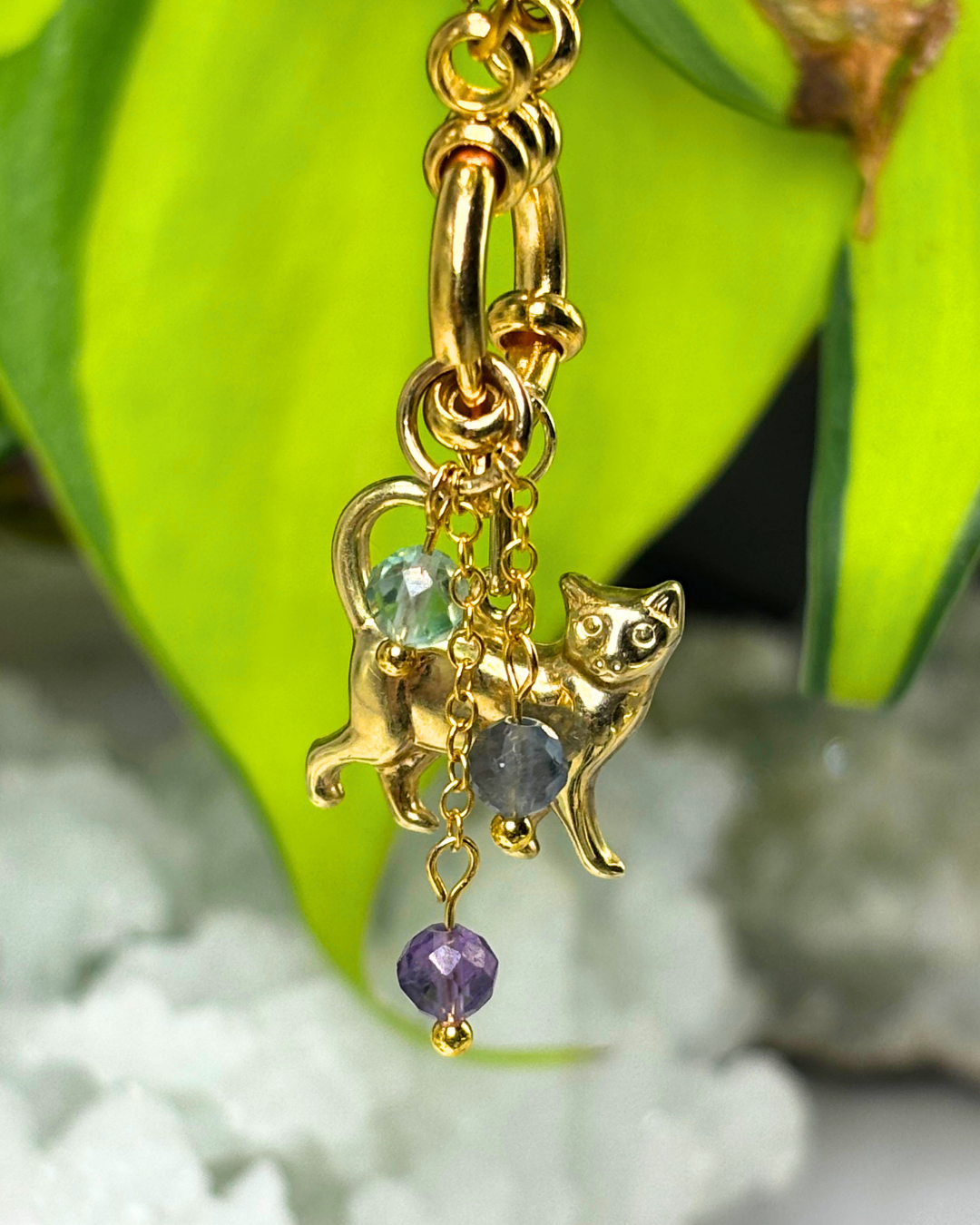 Fluorite Lily of the Valley Necklace Charm