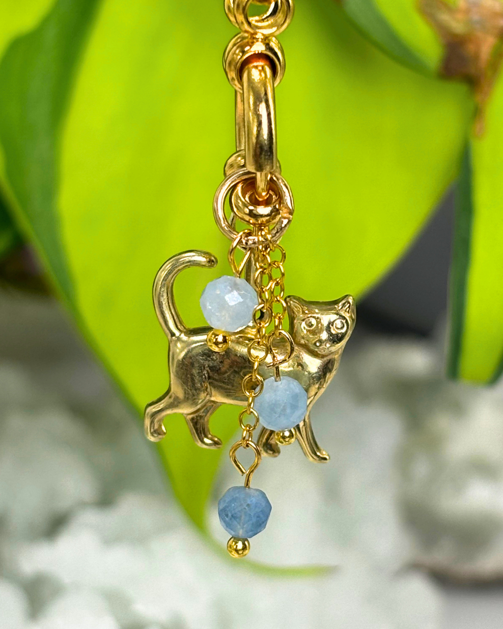 Aquamarine Lily of the Valley Necklace Charm