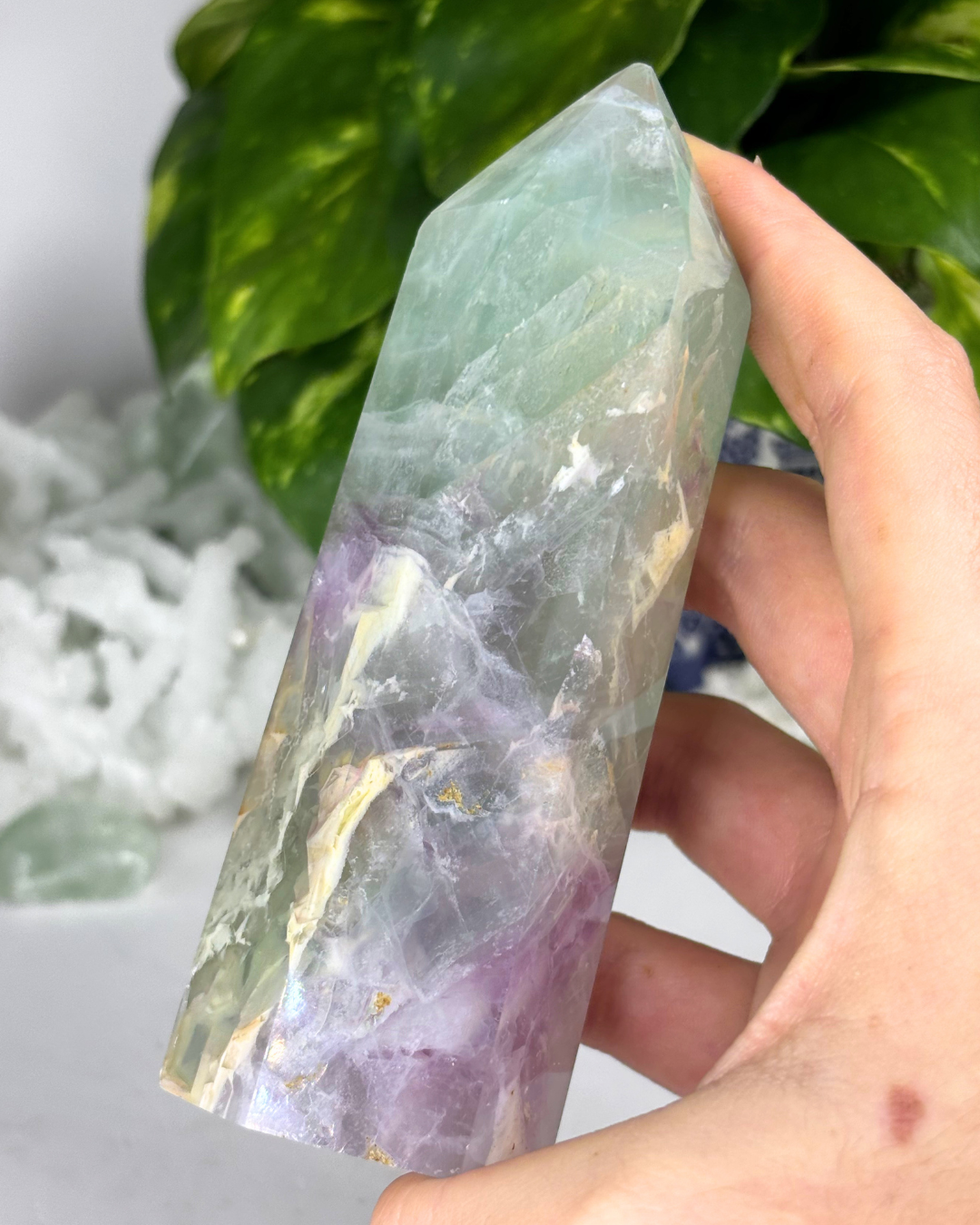 Large Rainbow Fluorite Tower