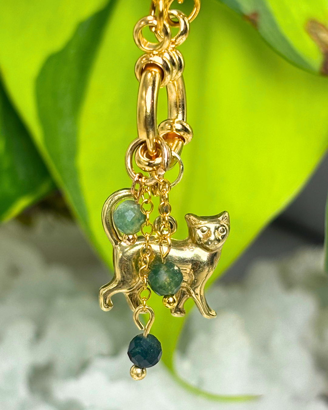 Moss Agate Lily of the Valley Necklace Charm