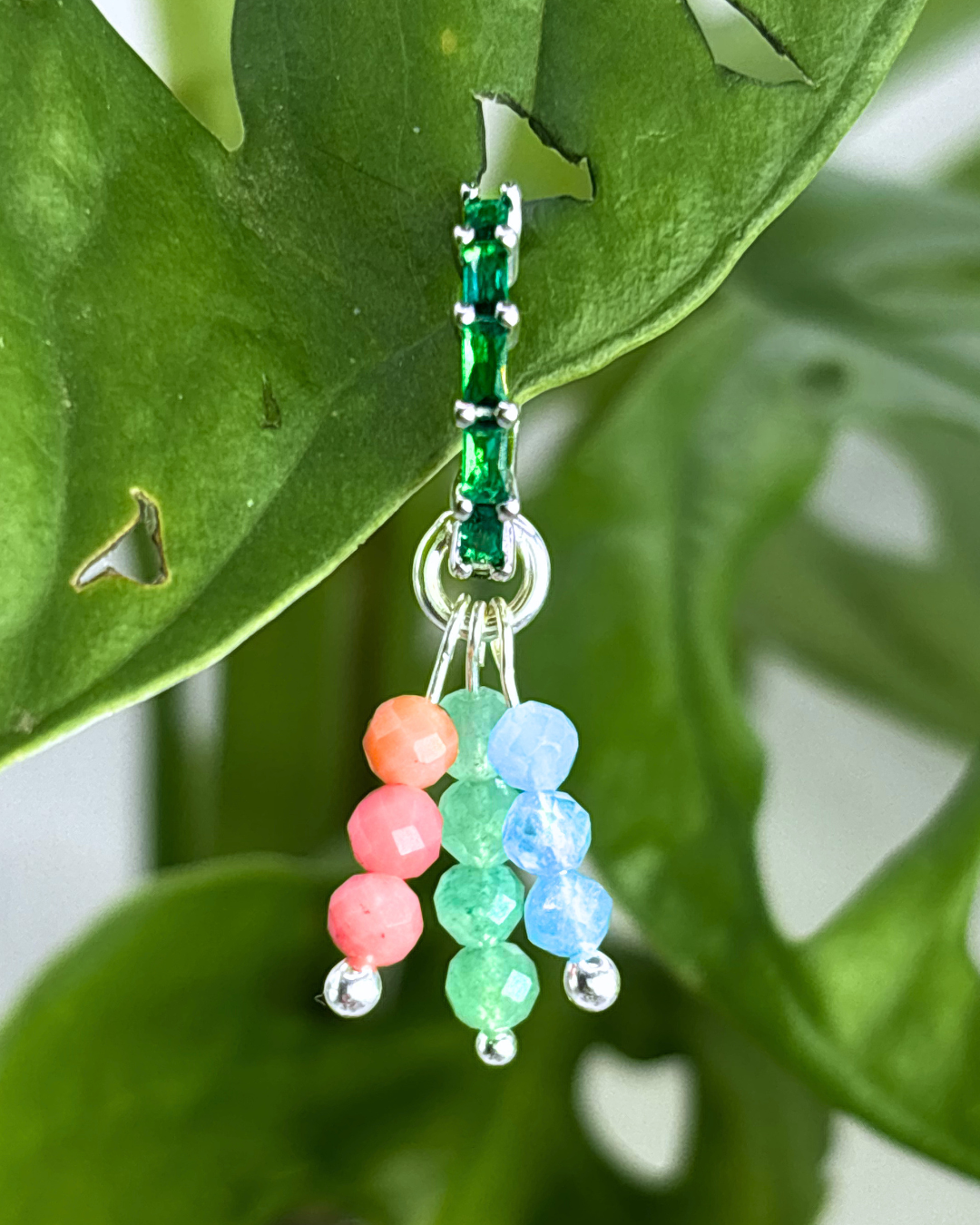 Polysexual Pride Triple Stacked Charms