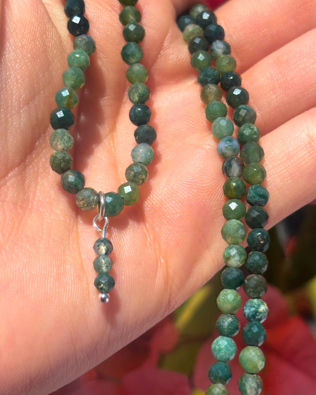 Moss Agate Crystal Necklace