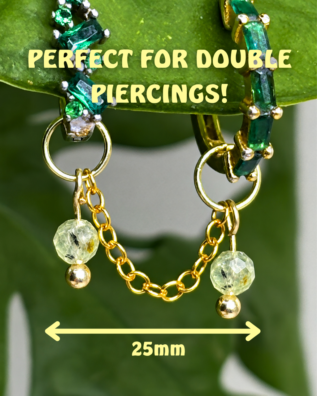 Prehnite Aurora Earring Chain