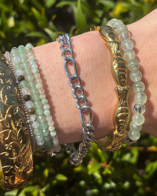 Silver Figaro Bracelet with Magnetic Clasp LARGE