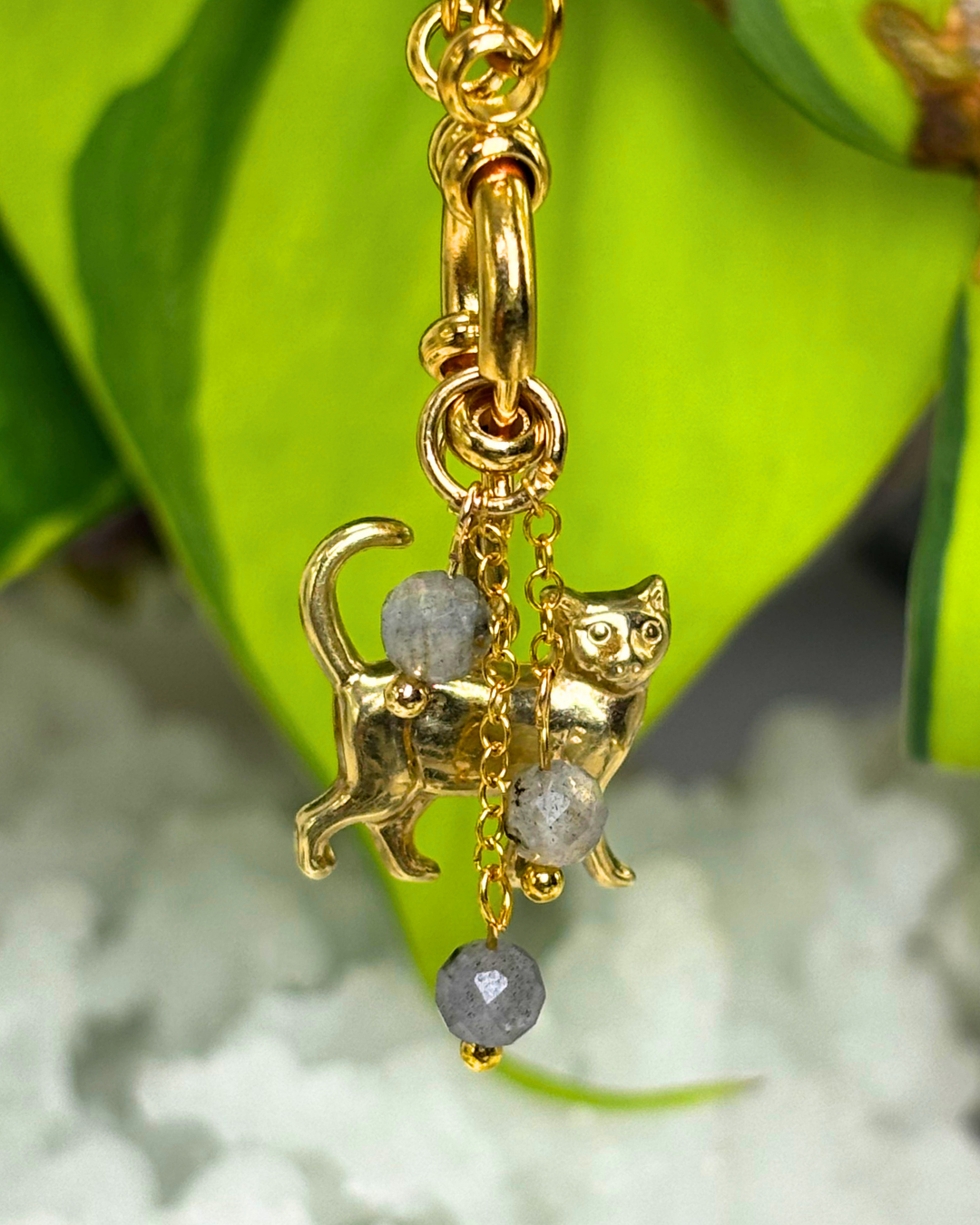 Labradorite Lily of the Valley Necklace Charm