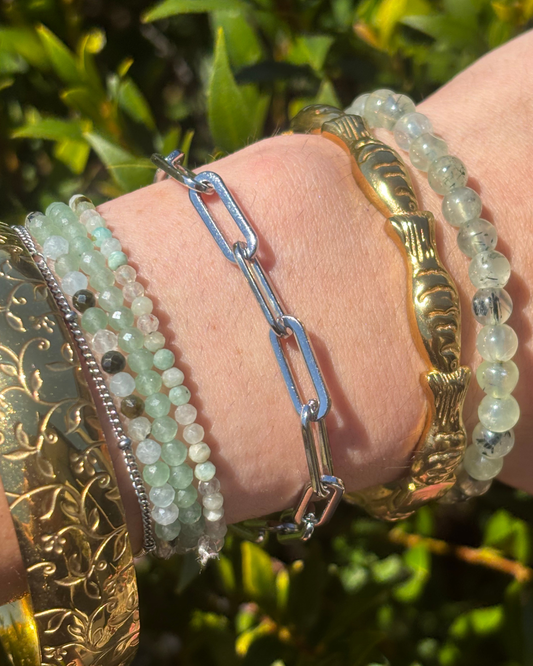 Silver Paperclip Bracelet with Magnetic Clasp LARGE