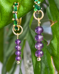 Amethyst Long Dew Drop Charms PAIR