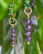 Amethyst Long Dew Drop Charms PAIR