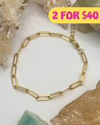 Medium Gold Paperclip Chain Bracelet