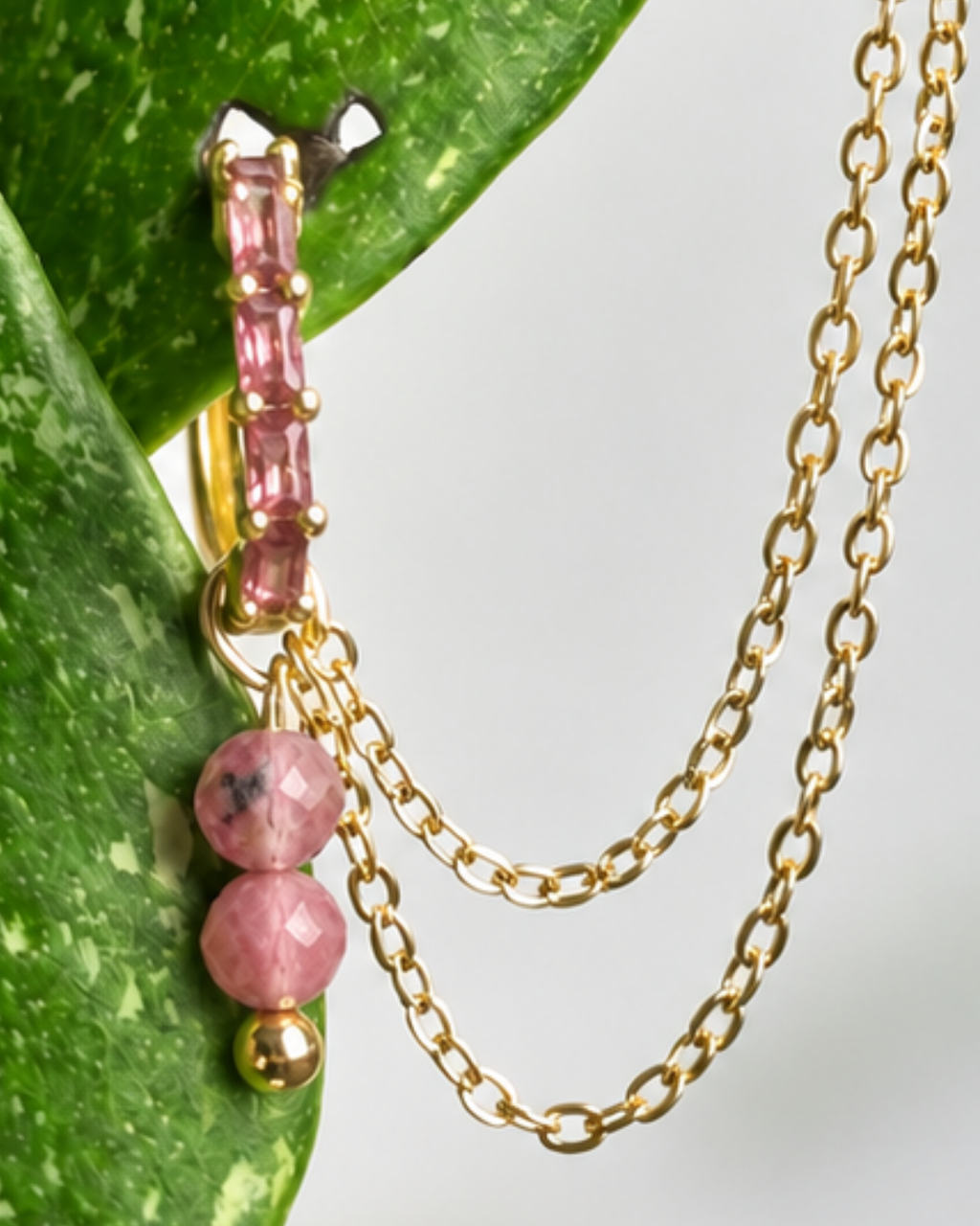 Rhodonite Cordellia Earring Chain