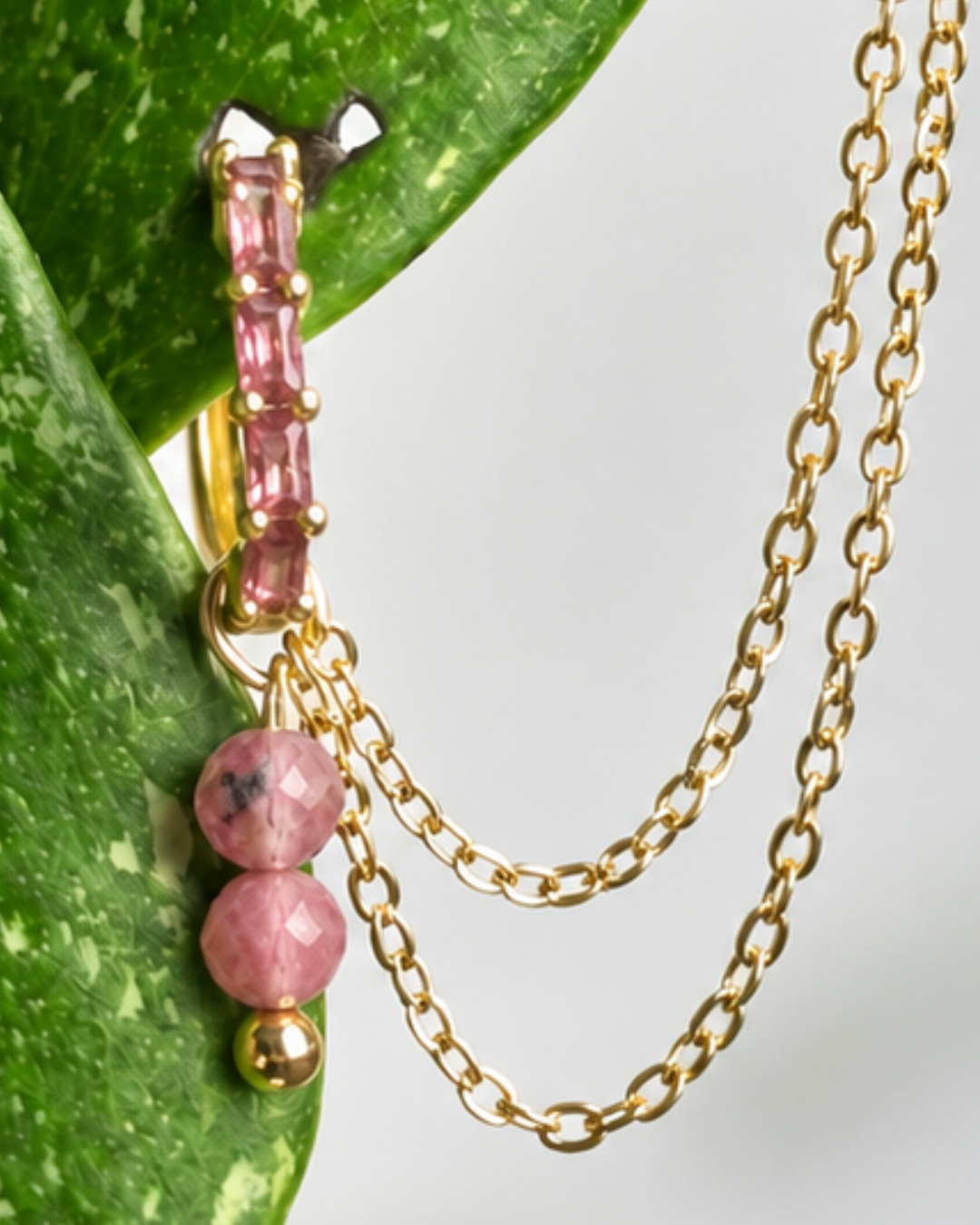 Rhodonite Cordellia Earring Chain