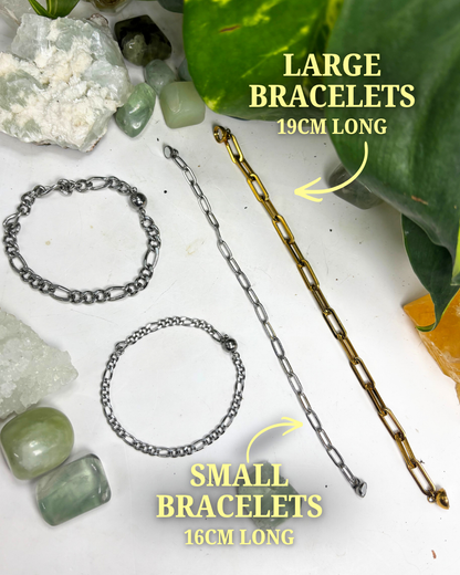 Gold Figaro Bracelet with Magnetic Clasp LARGE