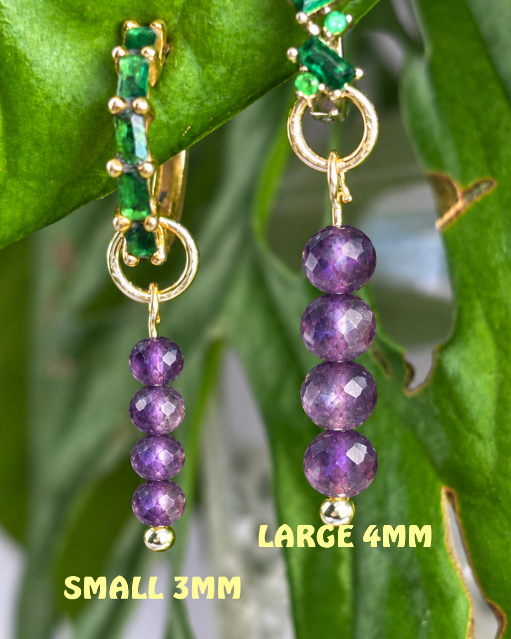 Amethyst Long Dew Drop Charms PAIR