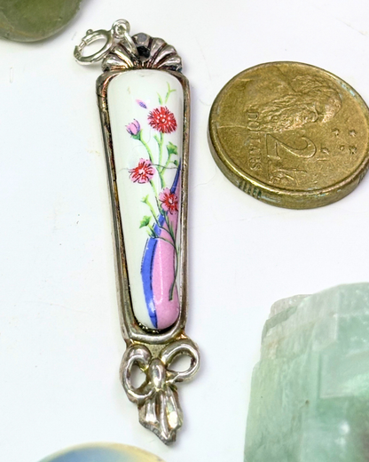 Pink Paper Flower Bow Spoon Charm