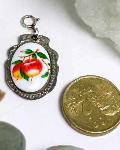 Silver Peaches Spoon Charm