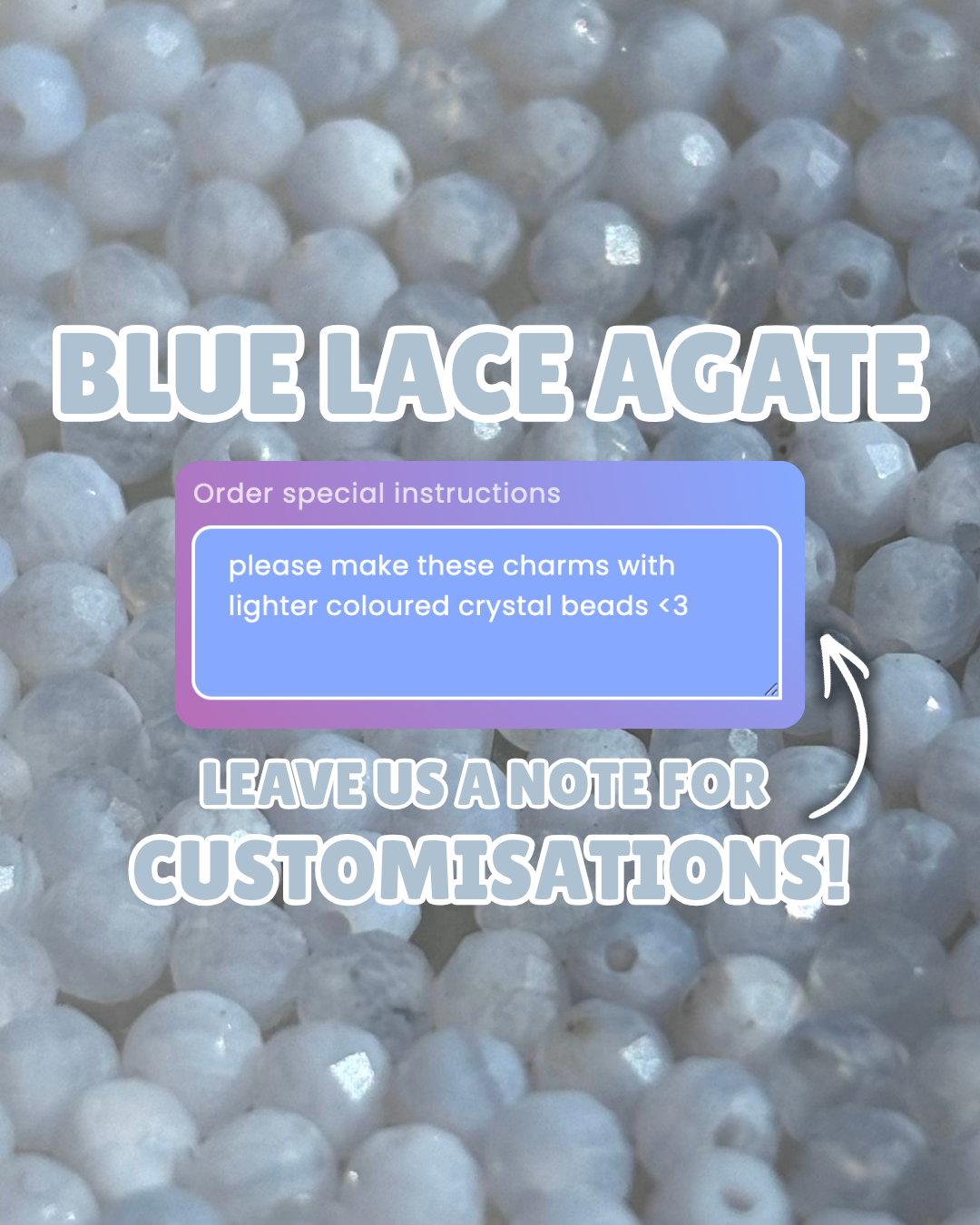 Blue Lace Agate Small Necklace Charm