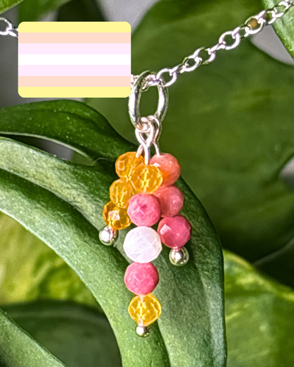 Pangender Pride Triple Sparkle Necklace Charm