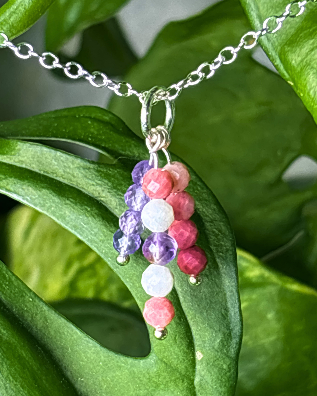 Pomosexual Pride Triple Sparkle Necklace Charm