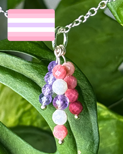 Pomosexual Pride Triple Sparkle Necklace Charm