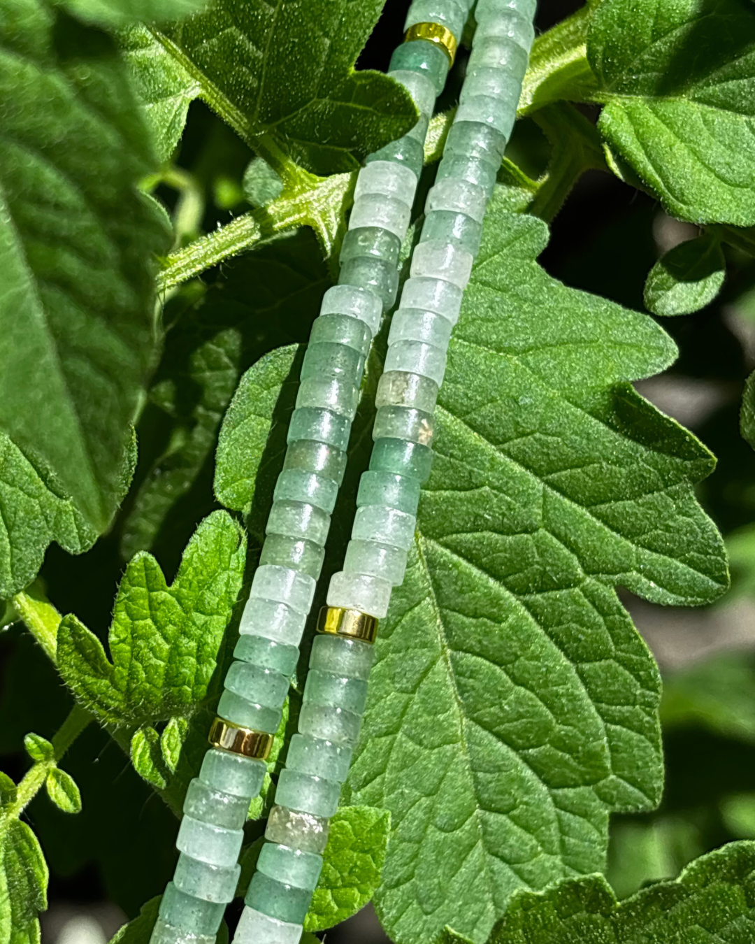 Green Aventurine Disc Crystal Necklace