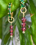 Garnet Triple Dew Drop Charms PAIR