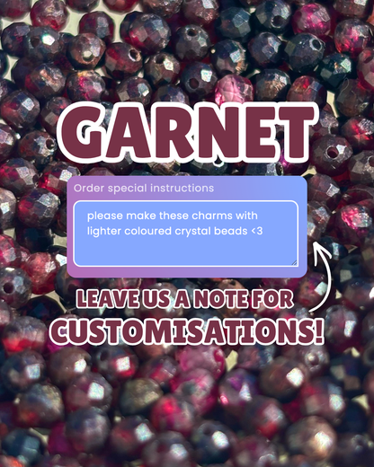 Garnet Lily of the Valley Necklace Charm