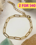 Small Gold Paperclip Chain Bracelet