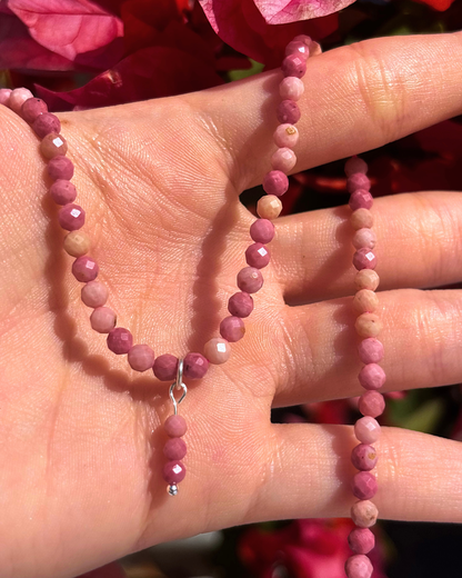 Rhodonite Crystal Necklace