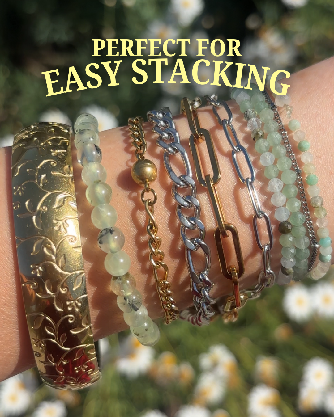 Gold Figaro Bracelet with Magnetic Clasp LARGE