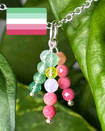 Abrosexual Pride Triple Sparkle Necklace Charm