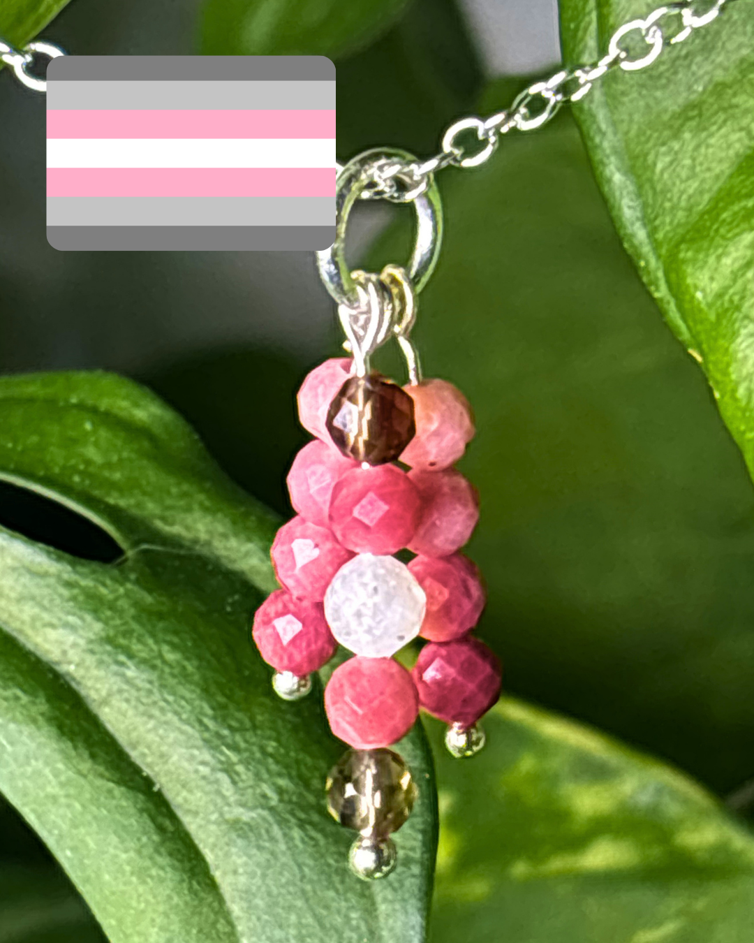 Demigirl Pride Triple Sparkle Necklace Charm
