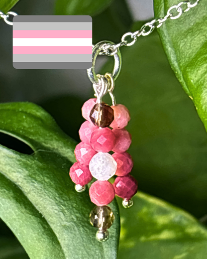 Demigirl Pride Triple Sparkle Necklace Charm