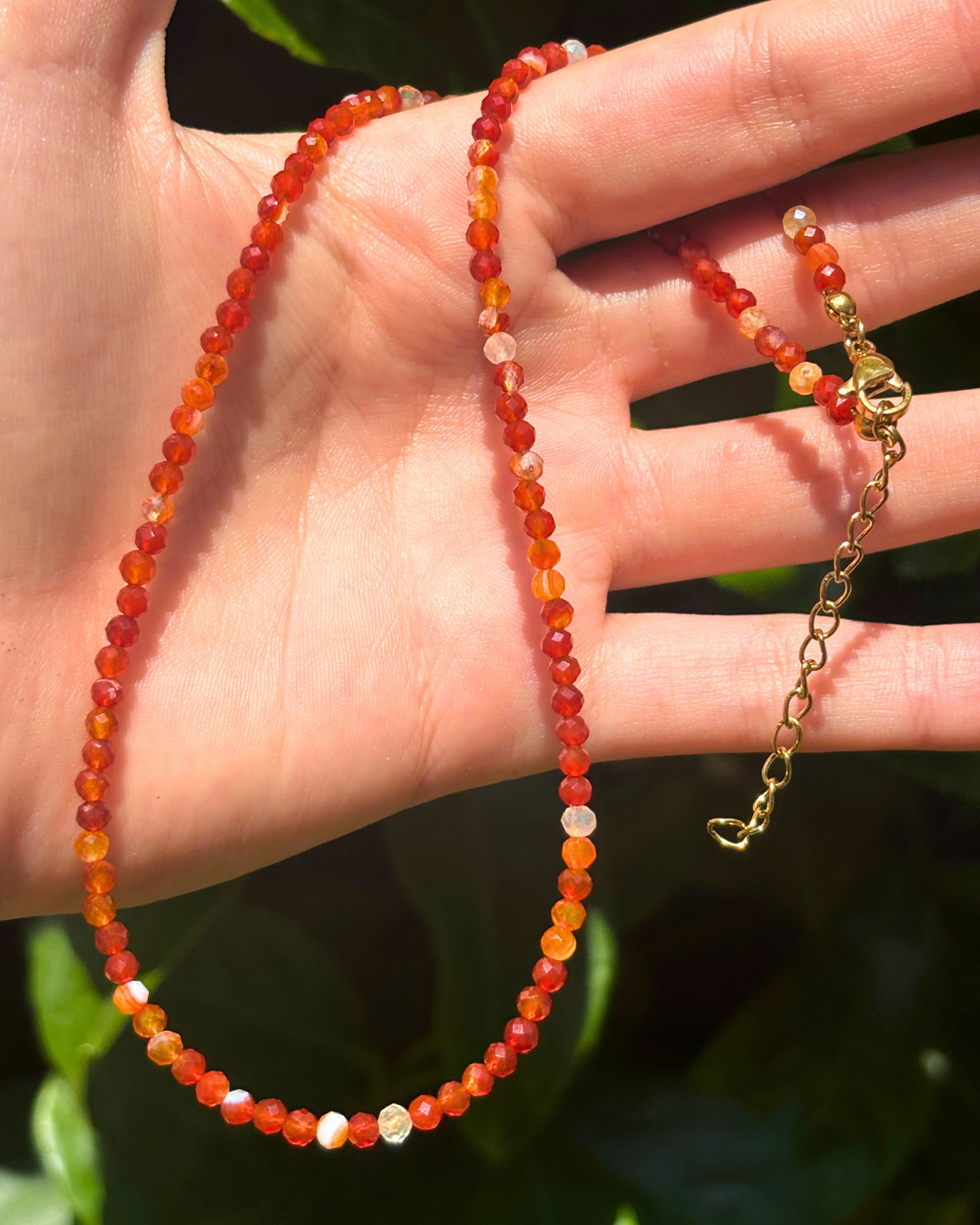 Carnelian Crystal Necklace