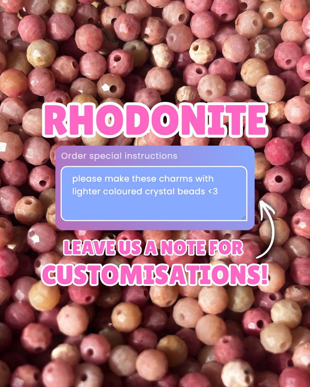 Rhodonite Lily of the Valley Crystal Earring Charm