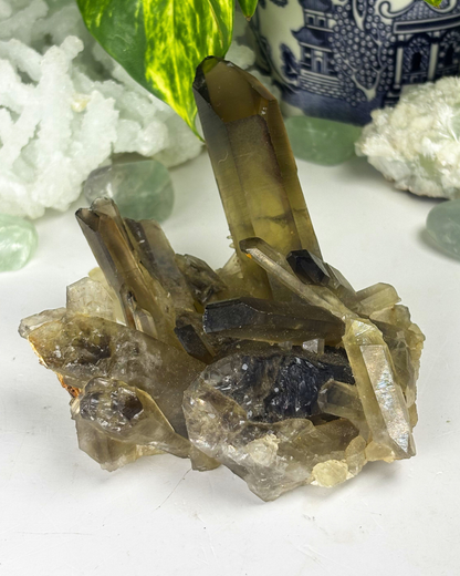 Large Smokey Quartz Cluster Specimen