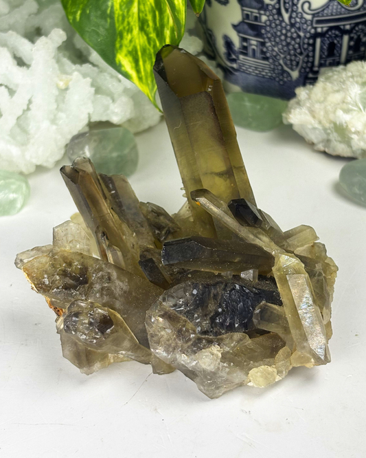 Large Smokey Quartz Cluster Specimen