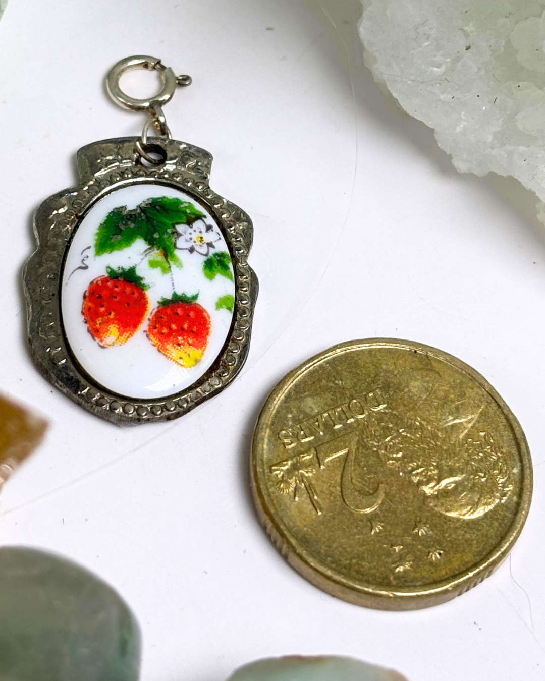 Silver Strawberries Spoon Charm