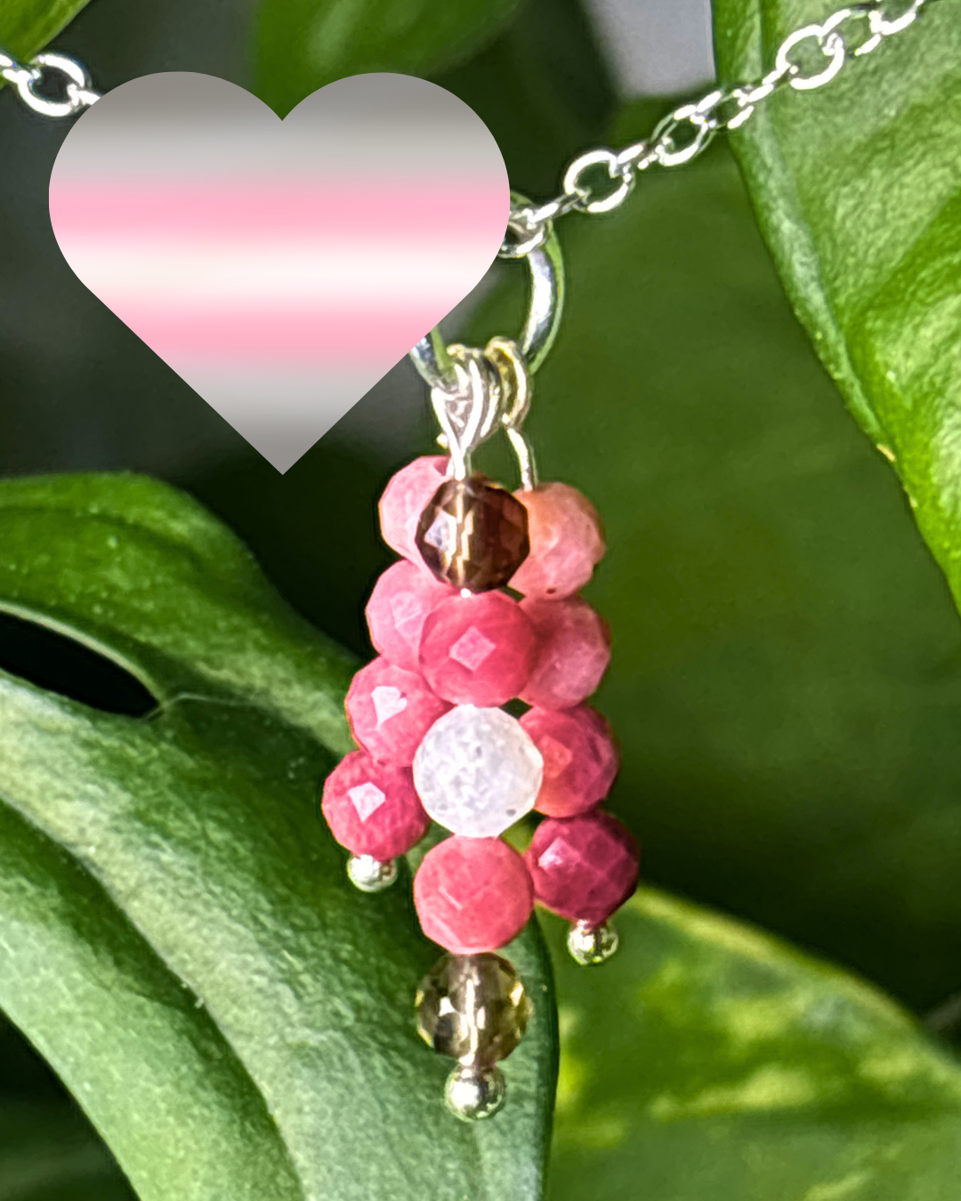 Pink Cotton Candy Triple Sparkle Necklace Charm
