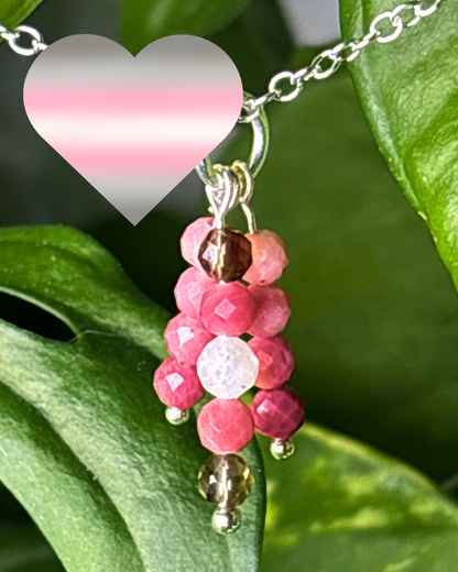 Pink Cotton Candy Triple Sparkle Necklace Charm
