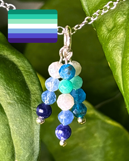 MLM / Gay Pride Triple Sparkle Necklace Charm
