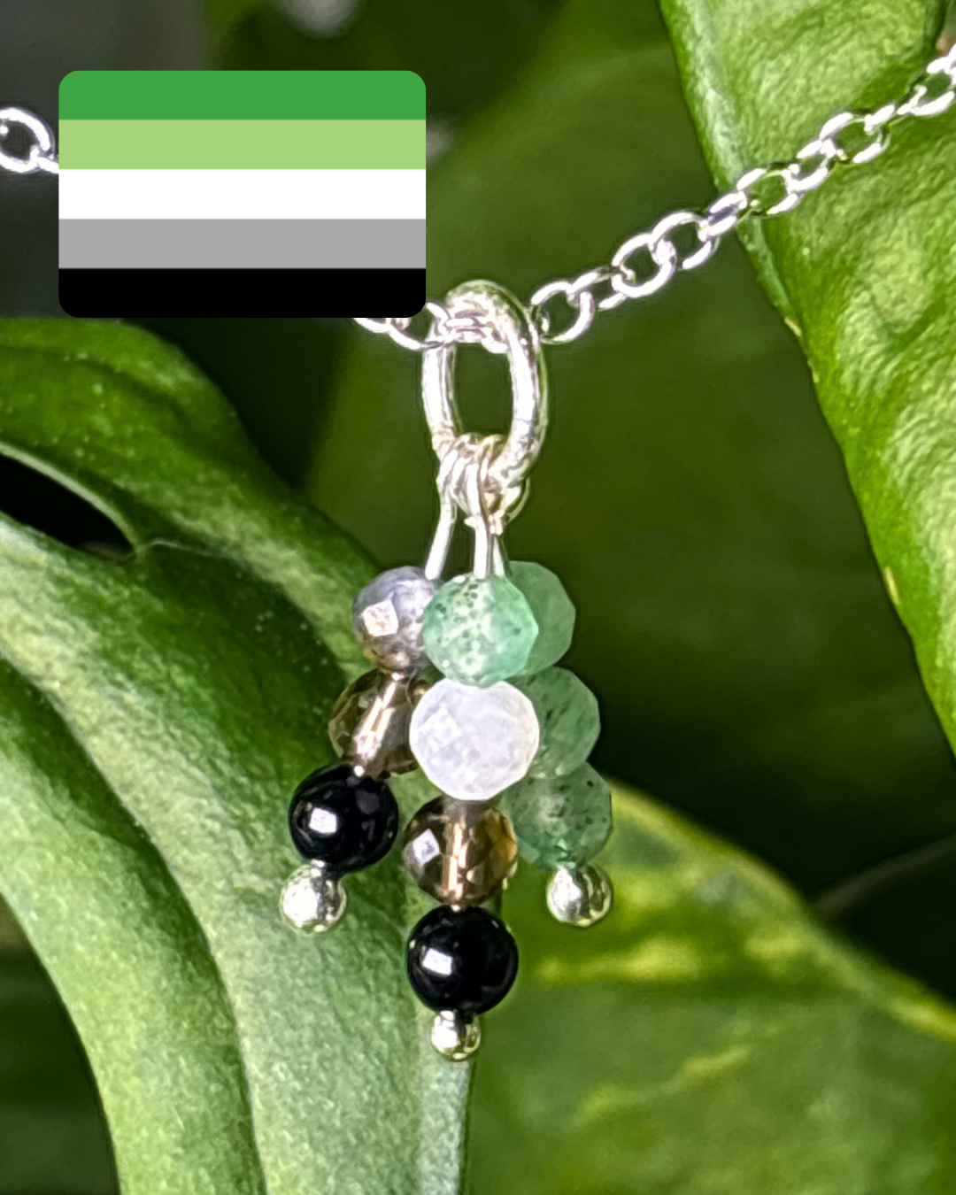 Aromantic Pride Triple Sparkle Necklace Charm