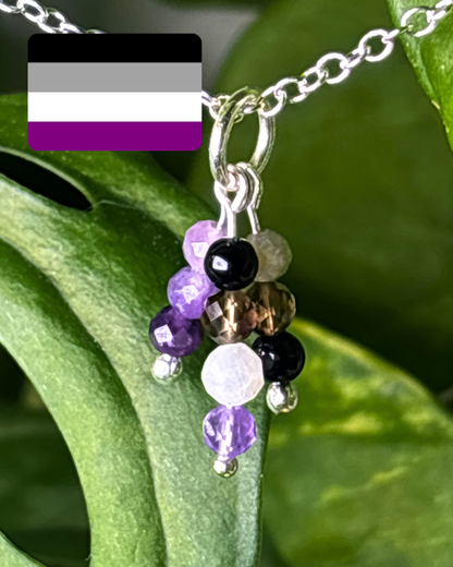 Asexual Pride Triple Sparkle Necklace Charm