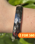 Silver Starry Night Chunky Vintage Inspired Bracelet 12mm