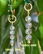 Labradorite Long Dew Drop Charms PAIR